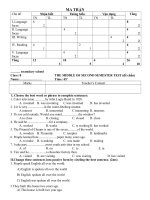 Đề Kiểm tra giữa kỳ II_Tiếng Anh lớp 8_2