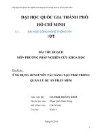 Tiểu luận môn phương pháp nghiên cứu khoa học Ứng dụng 40 nguyên tắc nghiên cứu sáng tạo Triz trong Quản lý dự án phần mềm