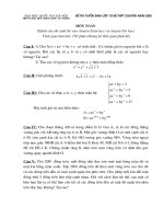 Đề TS chuyên 10 KHTN 2001