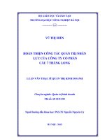 Hoàn thiện công tác quản trị nhân lực của công ty cổ phần cầu 7 thăng long
