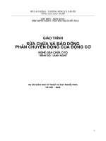 GIÁO TRÌNH SỬA CHỮA VÀ BẢO DƯỠNG PHẦN CHUYỂN ĐỘNG CỦA ĐỘNG CƠ