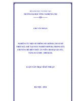 Nghiên cứu một số thông số chính làm cơ sở thiết kế chế tạo máy nghiền rơm rạ trong dây chuyền chế biến thức ăn viên cho gia súc, năng suất 800  1000 KG h