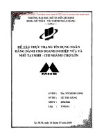 Thực trạng tín dụng ngân hàng dành cho doanh nghiệp vừa và nhỏ tại MHB  chi nhánh chợ lớn