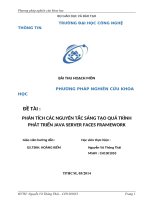 Tiểu luận môn phương pháp nghiên cứu khoa học PHÂN TÍCH CÁC NGUYÊN TẮC SÁNG TẠO QUÁ TRÌNH PHÁT TRIỂN JAVA SERVER FACES FRAMEWORK