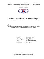báo cáo thực tập tốt nghiệp tại Công ty cổ phần giải pháp nông nghiệp phát triển Hà Thành