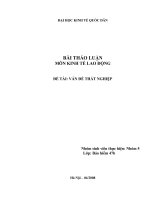 BÀI THẢO LUẬN MÔN KINH TẾ LAO ĐỒNG ĐỀ TÀI VẤN ĐỀ THẤT NGHIỆP VÀ HƯỚNG GIẢI QUYẾT