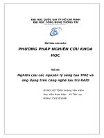 Tiểu luận môn phương pháp nghiên cứu khoa học Nghiên cứu các nguyên lý sáng tạo TRIZ và ứng dụng trên công nghệ lưu trữ RAID