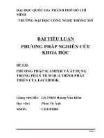 Tiểu luận môn phương pháp nghiên cứu khoa học PHƯƠNG PHÁP SCAMPER VÀ ÁP DỤNG TRONG PHÂN TÍCH QUÁ TRÌNH PHÁT TRIỂN CỦA FACEBOOK