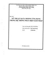 Kỹ thuật data minning ứng dụng trong kỹ thuật phát hiện xâm nhập