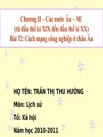 CÁCH MẠNG CÔNG NGHIỆP Ở CHÂU ÂU