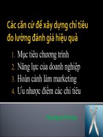 Các căn cứ để xây dựng chỉ tiêu