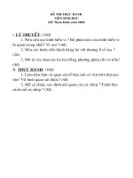 Đề thi thực hành sinh 9