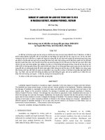 báo cáo khoa học đề tài Ảnh hưởng của lở đất đến sử dụng đất giai đoạn 2000-2010 tại huyện Mai Châu, tỉnh Hòa Bình, Việt Nam