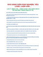 TẬP hợp  SÁNG KIẾN KINH NGHIỆM, TIỂU LUẬN, LUẬN văn