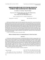 báo cáo khoa học đề tài NGHIÊN CỨU ẢNH HƯỞNG CỦA MỘT SỐ YẾU TỐ KHÍ HẬU TỚI VIỆC BỐ TRÍ HỆ THỐNG CÂY TRỒNG TẠI HUYỆN THẠCH THẤT, THÀNH PHỐ HÀ NỘI