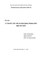 Tiểu luận môn Toán  khoa học máy tính LÝ THUYẾT TẬP THÔ VÀ ỨNG DỤNG TRONG PHÁT HIỆN TRI THỨC