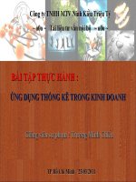 Bài tập mẫu ứng dụng Excel trong thống kê