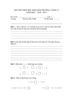 Đê thi chọn HSG lớp 1 môn Toán