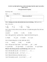 TUYỂN TẬP ĐỀ KIỂM TRA CUỐI NĂM HỌCTRƯỚC KHI VÀO LỚP 6 MÔN TOÁN