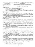 Đề tuyển sinh vào chuyên Sinh