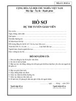 Mẫu hồ sơ dự tuyển giáo viên