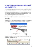 Cài đặt và sử dụng chương trình Nero để ghi dĩa