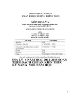 PHÂN PHỐI CHƯƠNG TRÌNH THCS MÔN ĐỊA LÝ 6