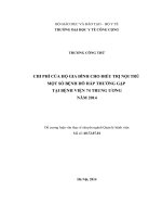 Chi phí điều trị nội trú một số bệnh hô hấp thường gặp tại Bệnh viện 74 Trung ương, năm 2014