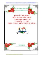 GIÁO ÁN BÀI SOẠN  MÔN TIẾNG VIỆT LỚP 2  TUẦN 15 ĐẾN TUẦN 16  CHI TIẾT, CỤ THỂ  THEO CHUẨN KIẾN THỨC KĨ NĂNG.