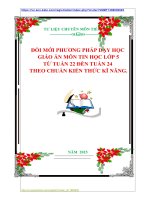 ĐỔI MỚI PHƯƠNG PHÁP DẠY HỌC   GIÁO ÁN MÔN TIN HỌC LỚP 5  TỪ TUẦN 22 ĐẾN TUẦN 24  THEO CHUẨN KIẾN THỨC KĨ NĂNG.