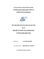 Tiểu luận môn Toán cho  khoa học máy tính TÌM HIỂU LÝ THUYẾT LỌC KALMAN-BUCY