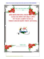 ĐỔI MỚI PHƯƠNG PHÁP DẠY HỌC   GIÁO ÁN MÔN TIN HỌC LỚP 5  TỪ TUẦN 13 ĐẾN TUẦN 16  THEO CHUẨN KIẾN THỨC KĨ NĂNG.