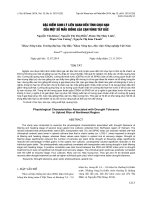 báo cáo khoa học đề tài ĐẶC ĐIỂM SINH LÝ LIÊN QUAN ĐẾN TÍNH CHỊU HẠN CỦA MỘT SỐ MẪU GIỐNG LÚA CẠN VÙNG TÂY BẮC