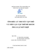 Tiểu luận môn Toán  khoa học máy tính TÌM HIỂU LÝ THUYẾT TẬP THÔ VÀ TIẾP CẬN TẬP THÔ ĐỂ KHÁM PHÁ LUẬT KẾT HỢP