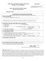 ĐƠN XIN CẤP GIẤY CHỨNG NHẬN