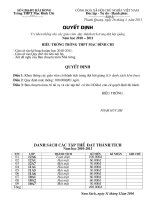 QĐ khen thưởng giáo viên hội giảng 2011