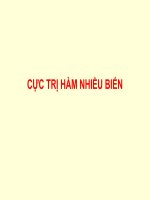 Bài giảng cực trị hàm nhiều biến