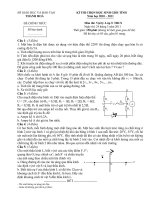 Đề thi HSG tỉnh Thanh Hóa 2011