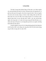 Đề án sử dụng phương pháp dự báo bằng hàm mũ để dự báo GDP và tiêu dùng cuối cùng năm 2010