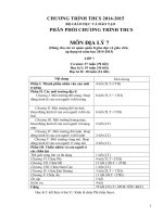 PHÂN PHỐI CHƯƠNG TRÌNH THCS MÔN ĐỊA LÝ 7