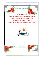 CHUYÊN ĐỀ: ĐỔI MỚI PHƯƠNG PHÁP DẠY HỌC GIÁO ÁN MÔN TIN HỌC LỚP 4  TỪ TUẦN 29 ĐẾN TUẦN 32  THEO CHUẨN KIẾN THỨC KĨ NĂNG.