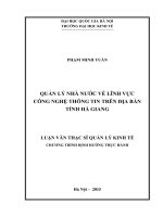 Quản lý nhà nước về lĩnh vực Công nghệ thông tin trên địa bàn tỉnh Hà Giang