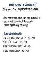 BÁO CÁO THỰC TẬP-Nghiên cứu chiến lược sản xuất quốc tế của công ty đa quốc gia Panasonic(nhóm ngành hàng tiêu dùng