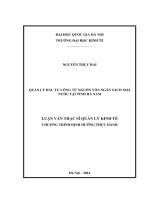Quản lý đầu tư công từ nguồn vốn ngân sách nhà nước tại tỉnh Hà Nam