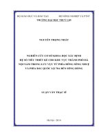 NGHIÊN CỨU CƠ SỞ KHOA HỌC XÁC ĐỊNH HỆ SỐ TIÊU THIẾT KẾ CHO KHU VỰC THÀNH PHỐ HÀ NỘI NẰM TRONG LƯU VỰC TỪ PHÍA ĐÔNG SÔNG NHUỆ VÀ PHÍA BẮC QUỐC LỘ 70A ĐẾN SÔNG HỒNG