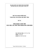 Tiểu luận môn toán học cho khoa học máy tính ỨNG DỤNG LOGIC MỜ VÀO VIỆC CẢI TIẾN TÍNH NĂNG NỒI CƠM ĐIỆN