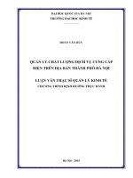 Quản lý chất lượng dịch vụ cung cấp điện trên địa bàn thành phố Hà Nội