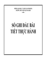 SỔ GHI ĐẦU BÀI TIẾT THỰC HÀNH