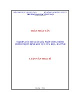 NGHIÊN CỨU ĐỀ XUẤT GIẢI PHÁP CÔNG TRÌNH CHỈNH TRỊ ÔN ĐỊNH KHU VỰC CỬA HỘI – HÀ TĨNH