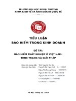 BÁO CÁO THỰC TẬP-BẢO HIỂM THẤT NGHIỆP Ở VIỆT NAM- THỰC TRẠNG VÀ GIẢI PHÁP